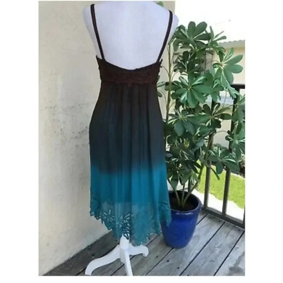 Sue Wong Floral 100% Silk Ombre Lace Slip Dress Size 2 - Picture 2 of 10